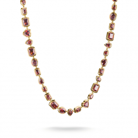 Kette Rote Steine Elyndra 18k Vergoldung