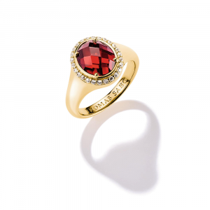 Thomas Sabo Elyndra Ring Roter Zirkoniastein 18k Vergoldung TR2507-414-10 bei Juwelier Spinner