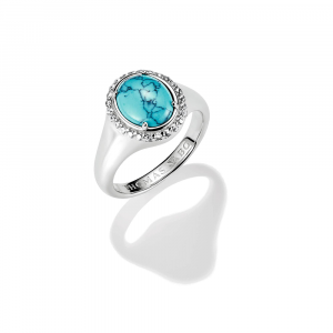 Thomas Sabo Elyndra Ring Rund Türkis Silber TR2507-405-17 bei Juwelier Spinner
