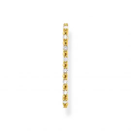 Einzel Ohrstecker weiße Steine gold