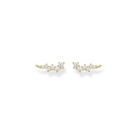 Ohrringe Ear Climber weiße Steine gold