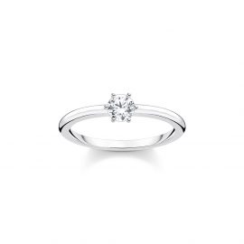 Ring weißer Stein silber