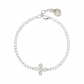 Armband Pique Dame mit Perle in Silber