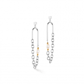 Ohrringe Boho Süsswasserperlen silber multicolor