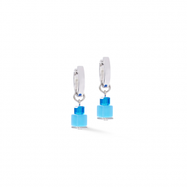 Ohrringe Creole Cube Fusion Charm Silber-Ocean
