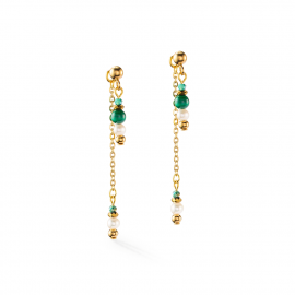 Ohrringe Harmony Süßwasserperlen & Malachit gold multi wear