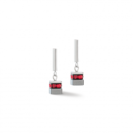 Sparkling Classic Chain Ohrringe silber-rot