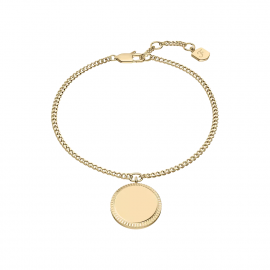 Ellis Kettenarmband aus Edelstahl goldfarben mit ID-Plakette