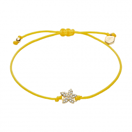 Sutton Mini Moments Armband aus gelbgoldfarbenem Metall mit Pavé-Blume
