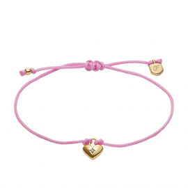 Sutton Mini Moments Armband aus goldfarbenem Metall mit Herzanhänger in Altrosa