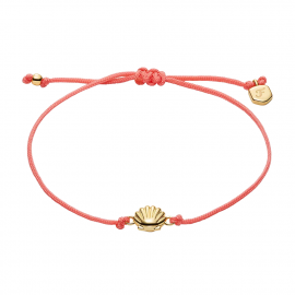 Sutton Mini Moments Armband aus goldfarbenem Metall mit Muschelanhänger in Koralle