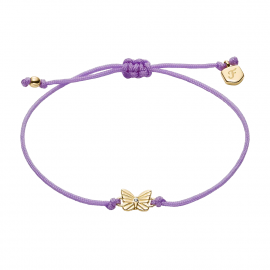 Sutton Mini Moments Armband aus goldfarbenem Metall mit Schmetterlingsanhänger in Lavendel