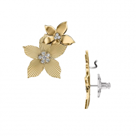Sutton The Flower Collection Climber-Ohrringe aus Edelstahl goldfarben
