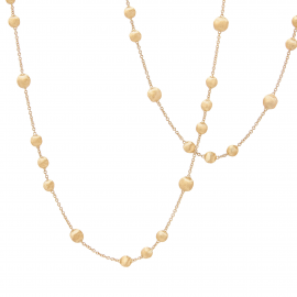 Africa Lange Halskette aus Gelbgold mit Gliedern und Kugeln