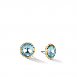 Jaipur Color Ohrring aus Gold mit Sky-Blue-Topas, groß