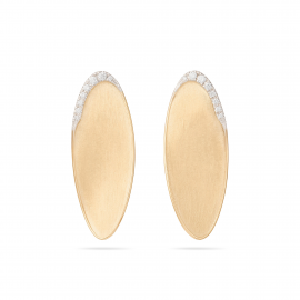 Lunaria Twist Statement-Ohrringe aus 18 Karat Gelbgold mit Diamantpavé