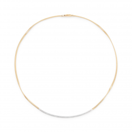 Marrakech Halskette aus Gelbgold mit 18 Karat mit Diamant-Baguette