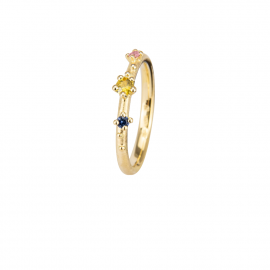 Shine Ring "3" in Gold mit Saphiren