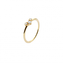 Sparkle Ring "smal" in 585/- Gold mit 3 Brillanten