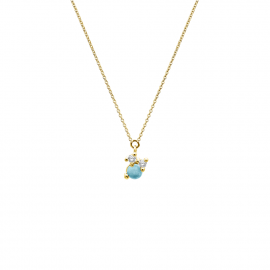 Stellini Anhänger "smal" in 585/- Gold mit Topas