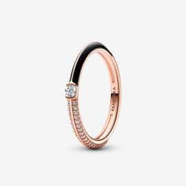 Pandora ME Pavé & Schwarz Doppelring