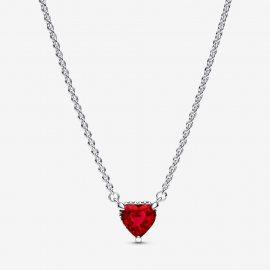 Funkelnder Herzförmiger Strahlenkranz Collier-Halskette