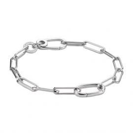 Charm-Armband Paperclip mit einem Connect Link Silber