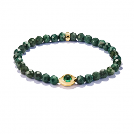 Armband Beads Grün Auge 18k Vergoldung