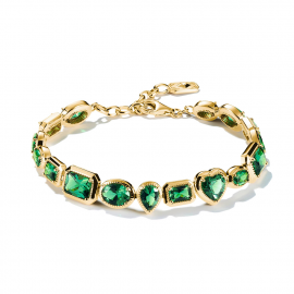 Armband grüne Steine 18k Vergoldung