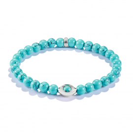 Armband Türkis Beads Auge Elyndra Silber