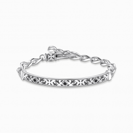 Armband mit Fellmuster Silber geschwärzt