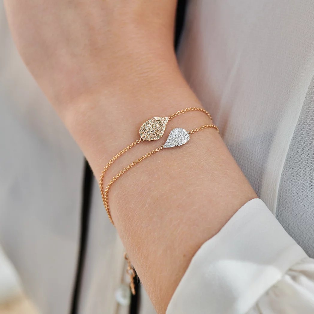 BIGLI Mini Leaves Armbänder in Roségold mit Diamanten