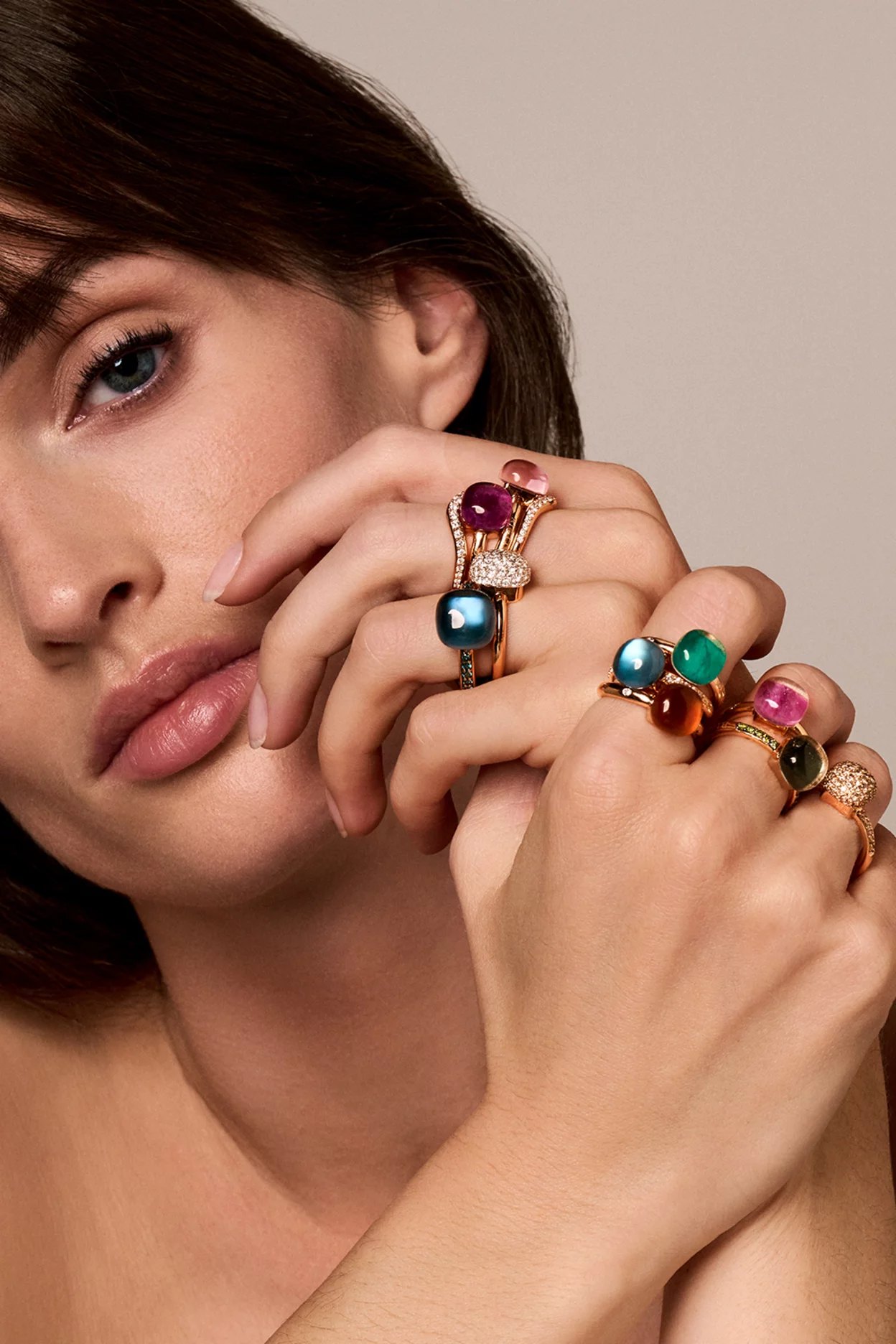 BIGLI Mini Sweety Ringe mit farbigen Cabochons – Sommer in Farbe