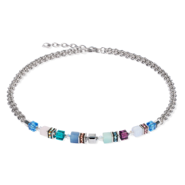 GeoCUBE® Fusion Summer Halskette silber-couture