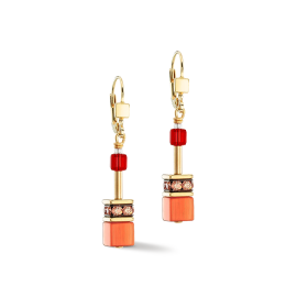GeoCUBE® Iconic Ohrringe gold-rot