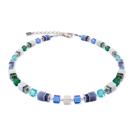 GeoCUBE® Precious Statement Halskette silber-ocean