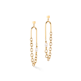 Ohrringe Boho Süsswasserperlen gold weiß