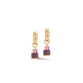 Ohrringe Creole Cube Fusion Charm gold-rot