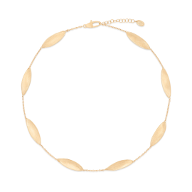 Lunaria Twist Halskette mit Blättern aus 18 Karat Gelbgold