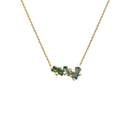 LUZ Anhänger "3 line" in 585/- Gold mit Turmalin