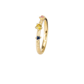 Shine Ring "3" in Gold mit Saphiren