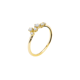 Sparkle Ring "medium" in 585/- Gold mit 6 Brillanten