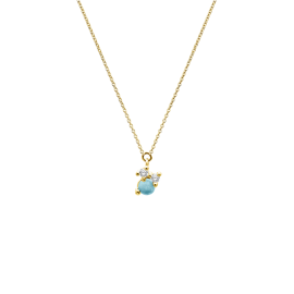 Stellini Anhänger "smal" in 585/- Gold mit Topas