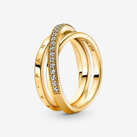 Dreifach gekreuzter Pavé-Ring