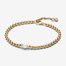 Behandelte Süßwasserzuchtperle & Kugeln Armband