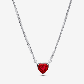 Funkelnder Herzförmiger Strahlenkranz Collier-Halskette