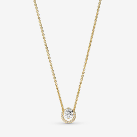 Funkelnder Runder Strahlenkranz Collier-Halskette