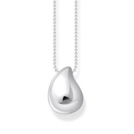 Kette mit Anhänger in organischer Tropfenform Silber