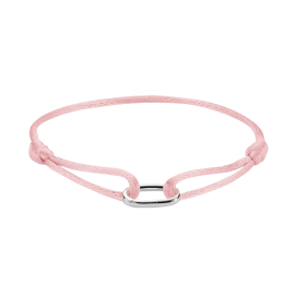 Textilarmband pink Connect Silber