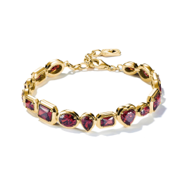 Armband roter Zirkonia 18k Vergoldung